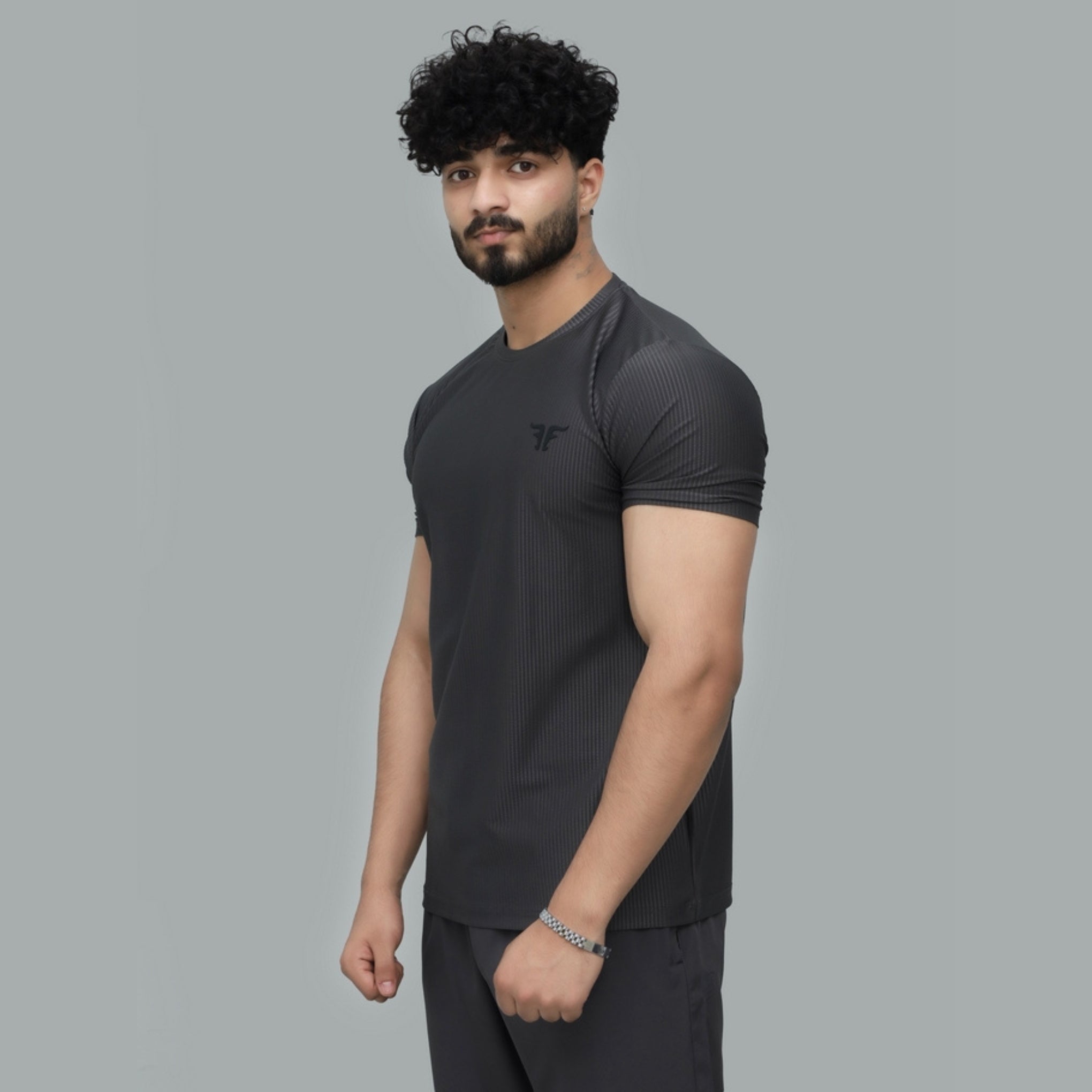 Crinkle Stripe Performance Tee