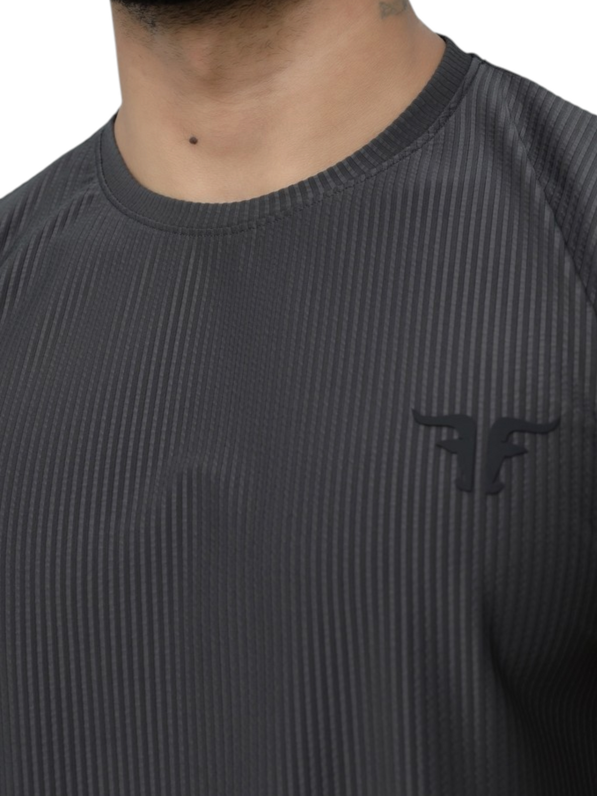 Crinkle Stripe Performance Tee