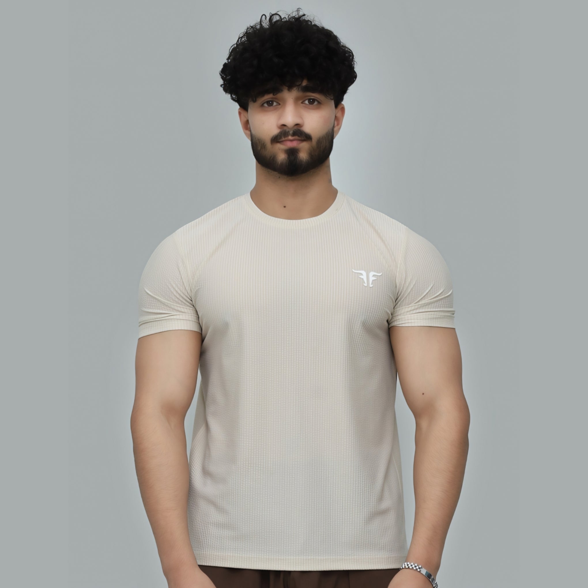 Crinkle Stripe Performance Tee